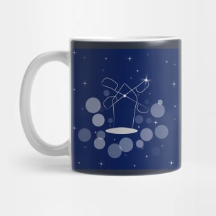 Mill, harvest, flour. Banner, illustration with dark blue color background Mug